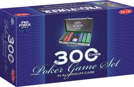 Tactic pro poker set - poker set - coffret luxe en aluminium - 300 jetons de 11,5 grammes - comprenant cartes, dés et bouton croupier - à partir de 14 ans