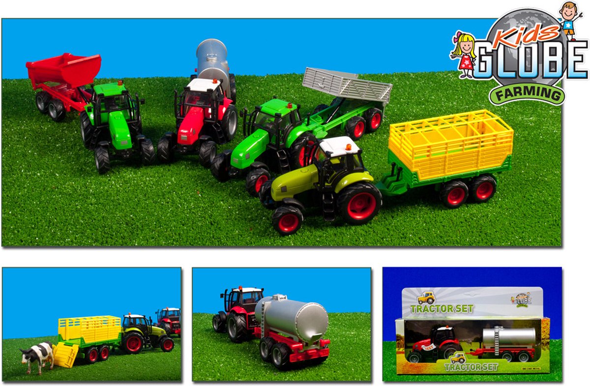 Tracteur globe pour enfants avec son lumineux de remorque 1:32