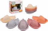 Bateaux de bain en bioplastique Johntoy Happy World 5 pièces jouets empilables.