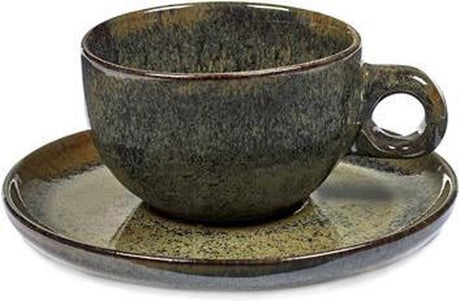 Surface by Sergio Herman Serax tasses à cappuccino avec soucoupe - gris indi - 4 pièces