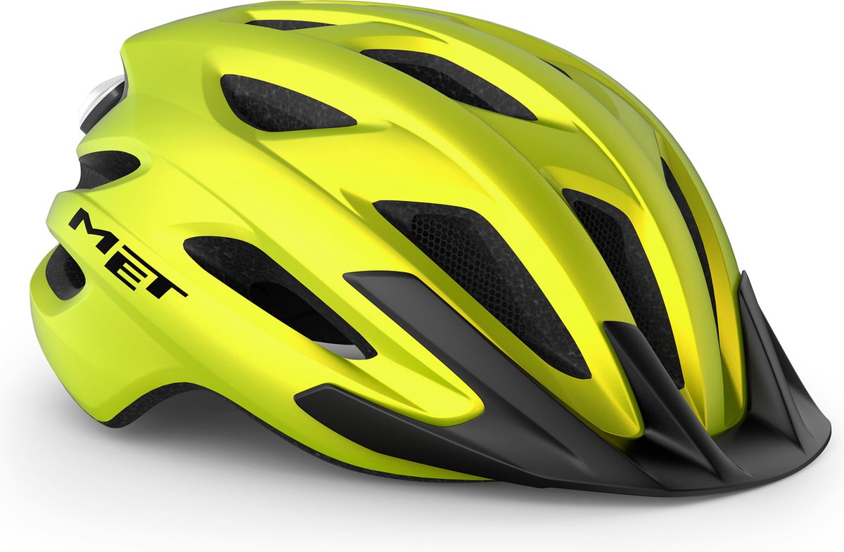 Avec casque de vélo crossover pour hommes et femmes - casque de vélo de ville pour adultes - taille XL - jaune citron allic mat