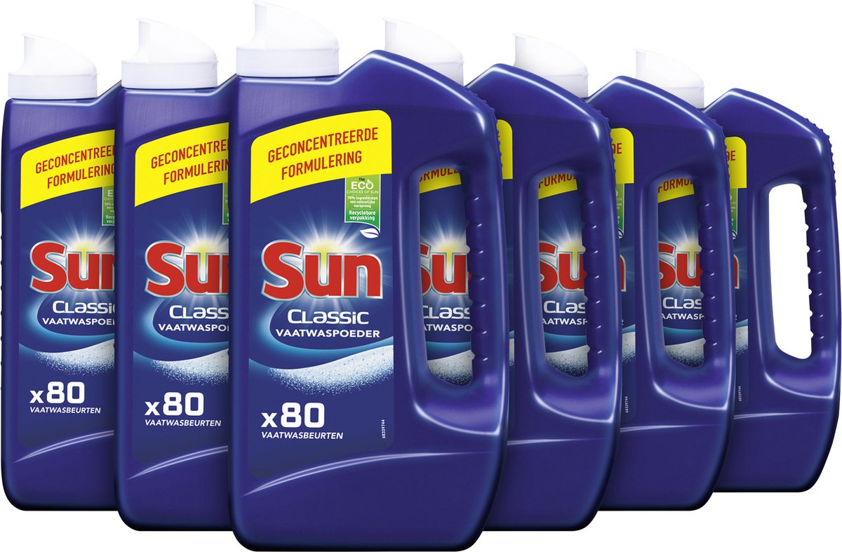 Poudre pour lave-vaisselle normale Sun Classic - 6 x 80 lavages - pack économique