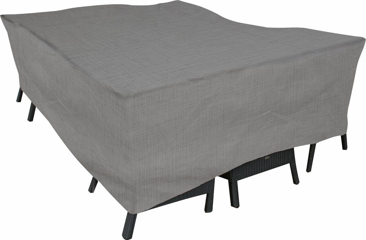 Eurotrail waterdichte hoes voor tuintafel met stoelen, cantonic 300x175x100cm, grijs