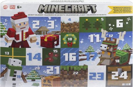 Calendrier de l'Avent Mattel Minecraft - Ensemble de figurines - 24 jours de plaisir - 6 ans et plus