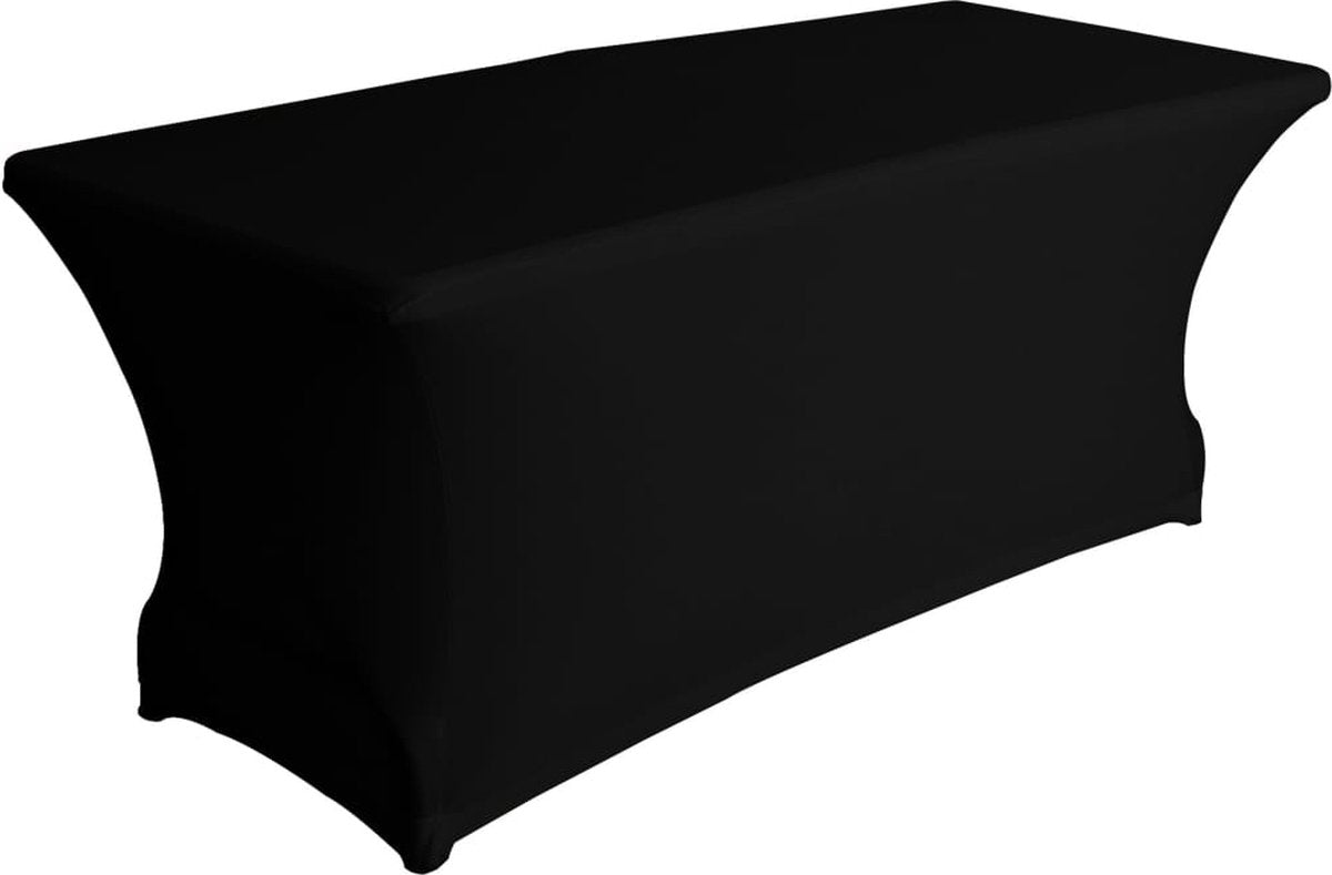 Housse Perel pour table, noire, rectangulaire, 180 cm x 75 cm x 74 cm