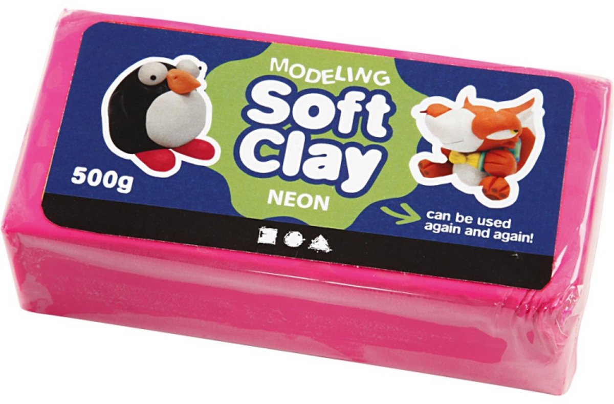 Creativ company cc argile douce 500 gr rose fluo
