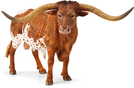 Figurine Collecta - Taureau longhorn Texas - (xl) - animaux de la ferme - peint à la main - miniature