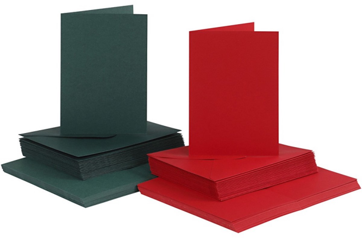 Enveloppes pour cartes d'entreprise Creativ rouge - vert 10,5x15cm 50 sets