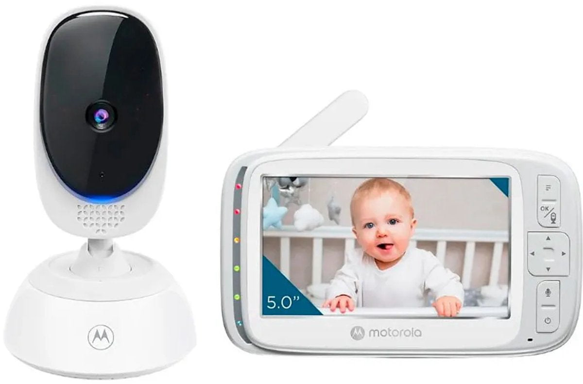 Interphone bébé Motorola avec caméra - babyphone vm75 - caméra bébé avec écran couleur, communication bidirectionnelle, berceuses et vision nocturne infrarouge - portée 300 m