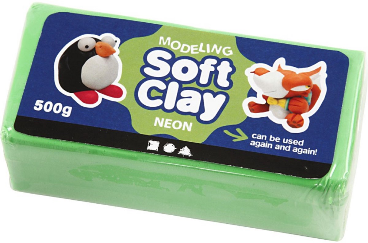 Creativ company cc argile douce 500 gr vert fluo