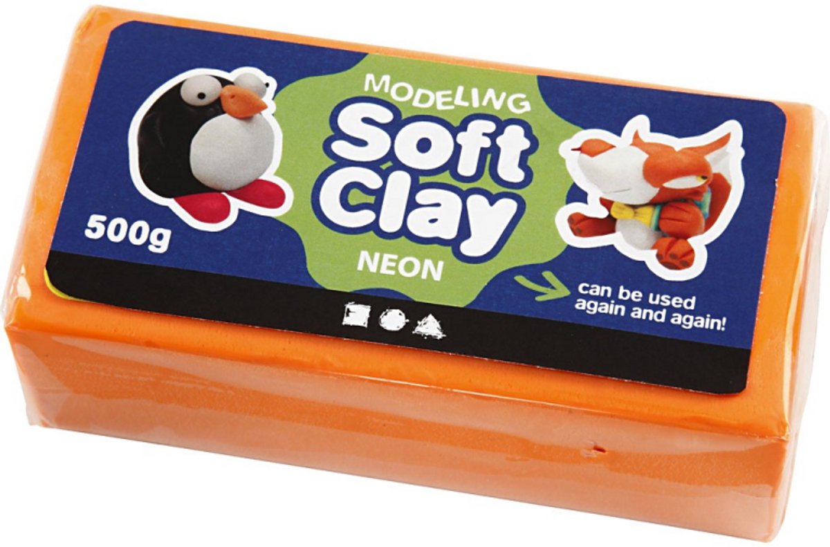 Creativ company cc argile douce 500 gr orange fluo
