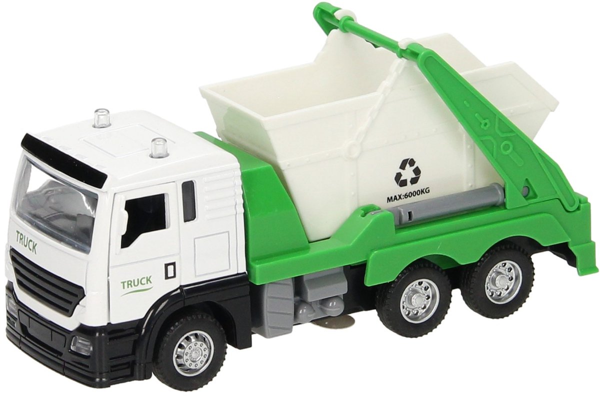 Camion avec son lumineux de conteneur à déchets