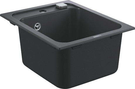 Évier composite Grohe k700 - 40 cm - à encastrer - avec trop-plein et vidange automatique - granit noir