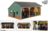 Hangar agricole en bois pour enfants, globe pour 3 tracteurs, 1:16