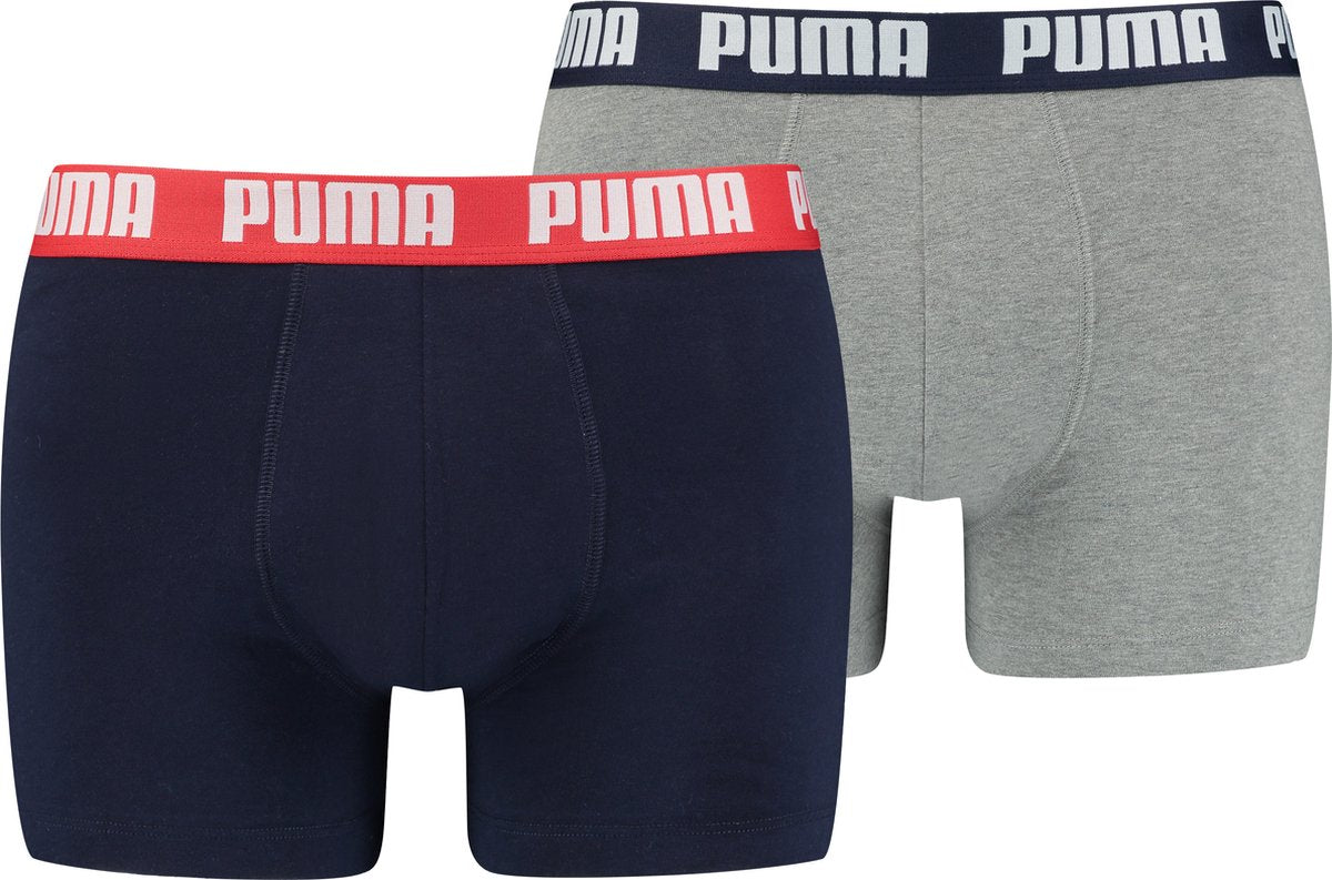 Puma Basic Boxer Men (paquet de 2) Gray Blue Taille L