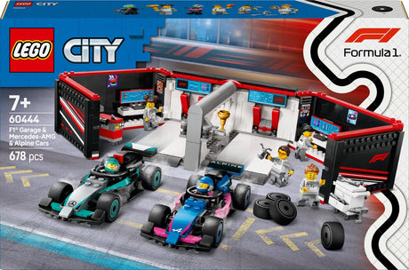 Lego city 60444 garage f1 avec mercedes amg et voitures alpines