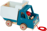 Small foot - camion benne en bois avec figurine de remorquage
