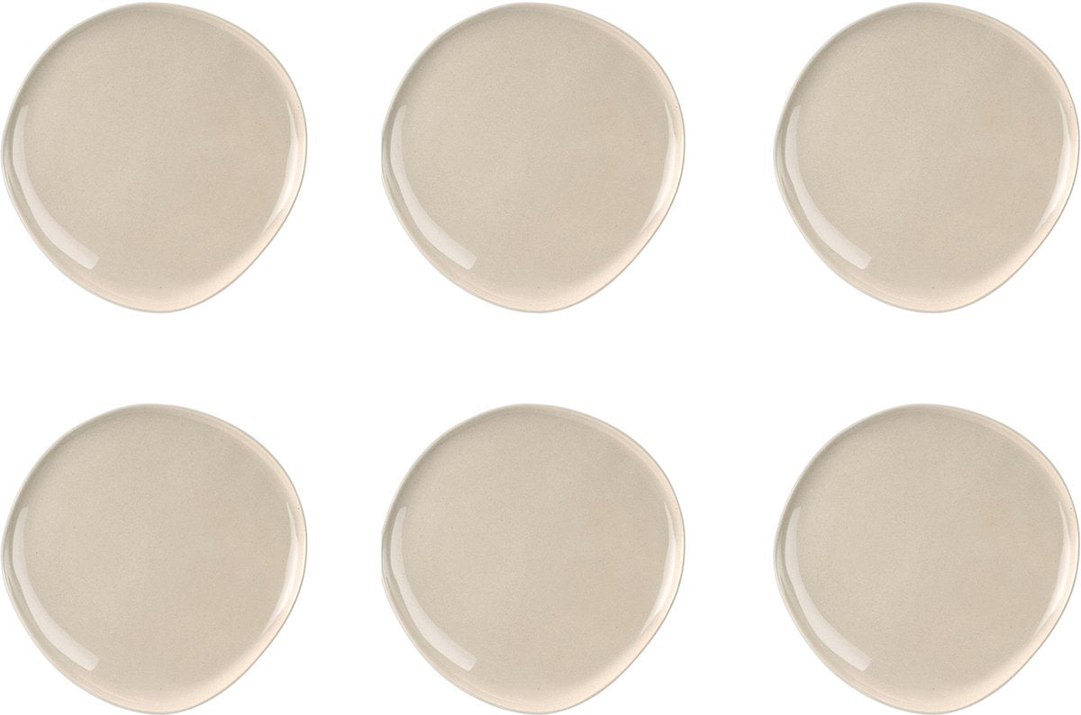 Médard de noblat - lin oslo - assiette à dessert 22 cm - 6 pièces - grès