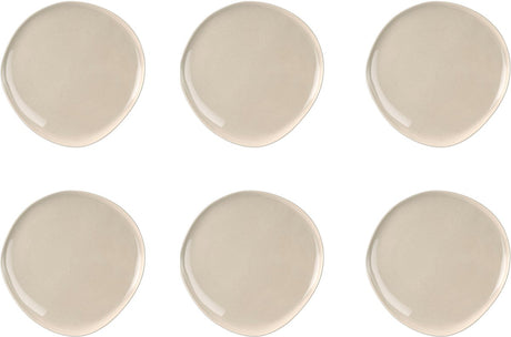 Médard de noblat - lin oslo - assiette à dessert 22 cm - 6 pièces - grès