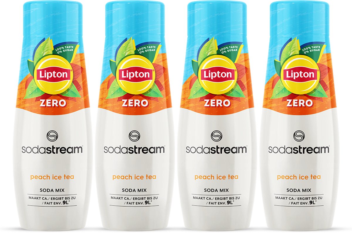 Sodastream lipton ice tea pêche zéro sirop 4-pack
