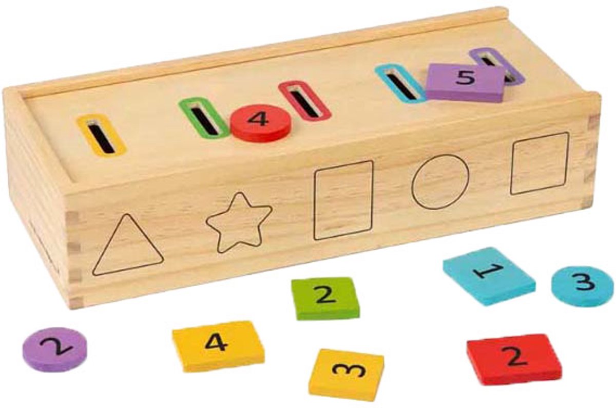 Boîte de tri en bois Bigjigs, 27 pièces.