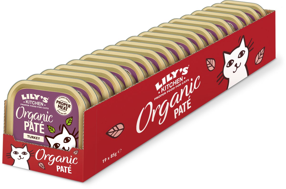 Lily's Kitchen - nourriture pour chat - nourriture humide - pâté de dinde biologique - 19 x 85 g