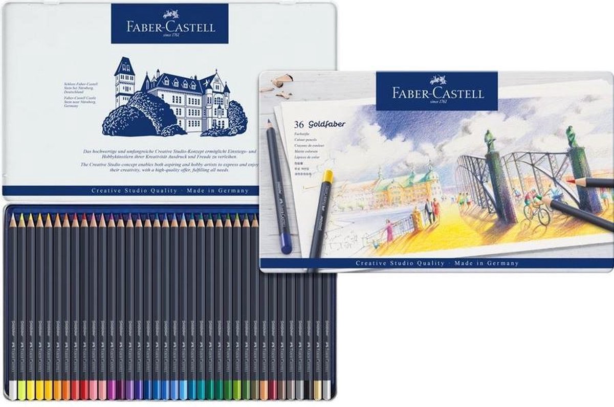 Faber castell fc-114736 crayon de couleur faber-castell or trousse à crayons faber de 36 pièces