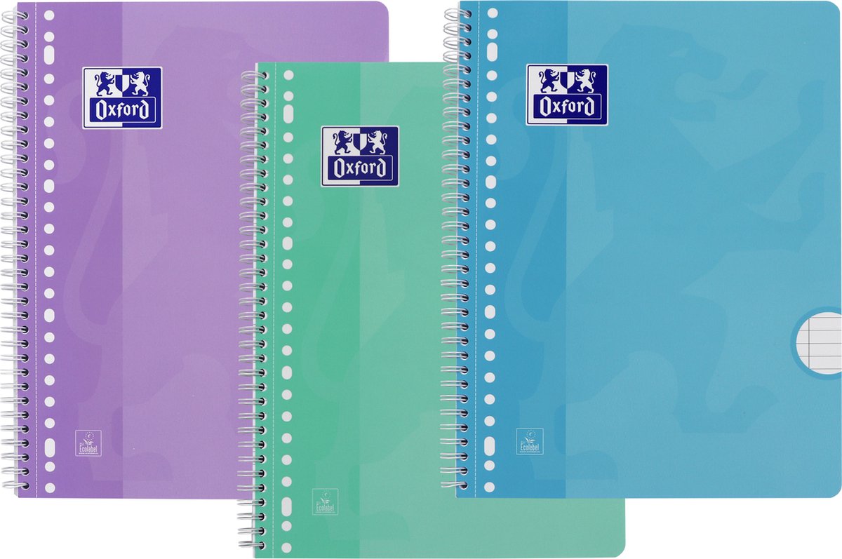 Pack économique Oxford - blocs-notes de conférence - 3x A4 - pastel - ligne - bloc-notes - 80 feuilles