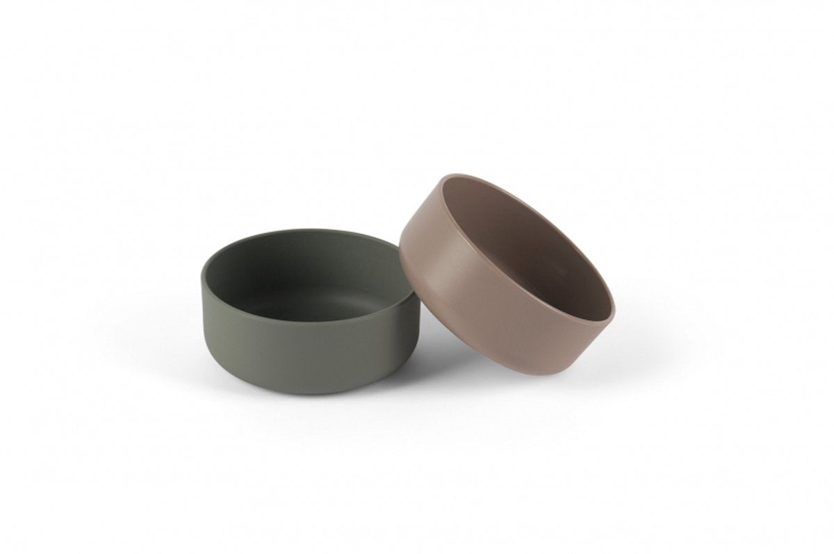 Service de bols Dantoy moka vert olive, 2 pièces.