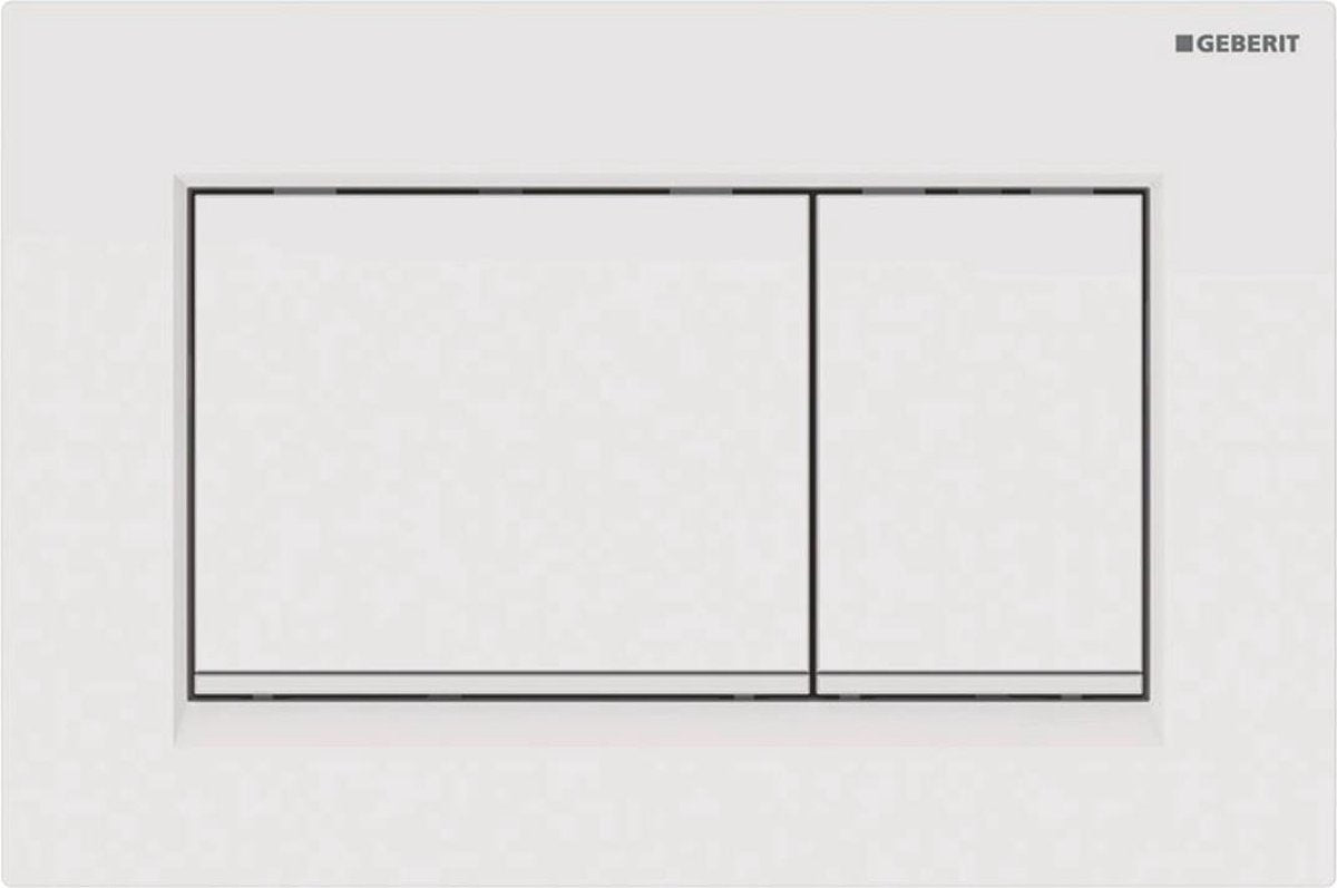 Plaque de commande Geberit sigma30, 2 boutons : blanc, verre blanc