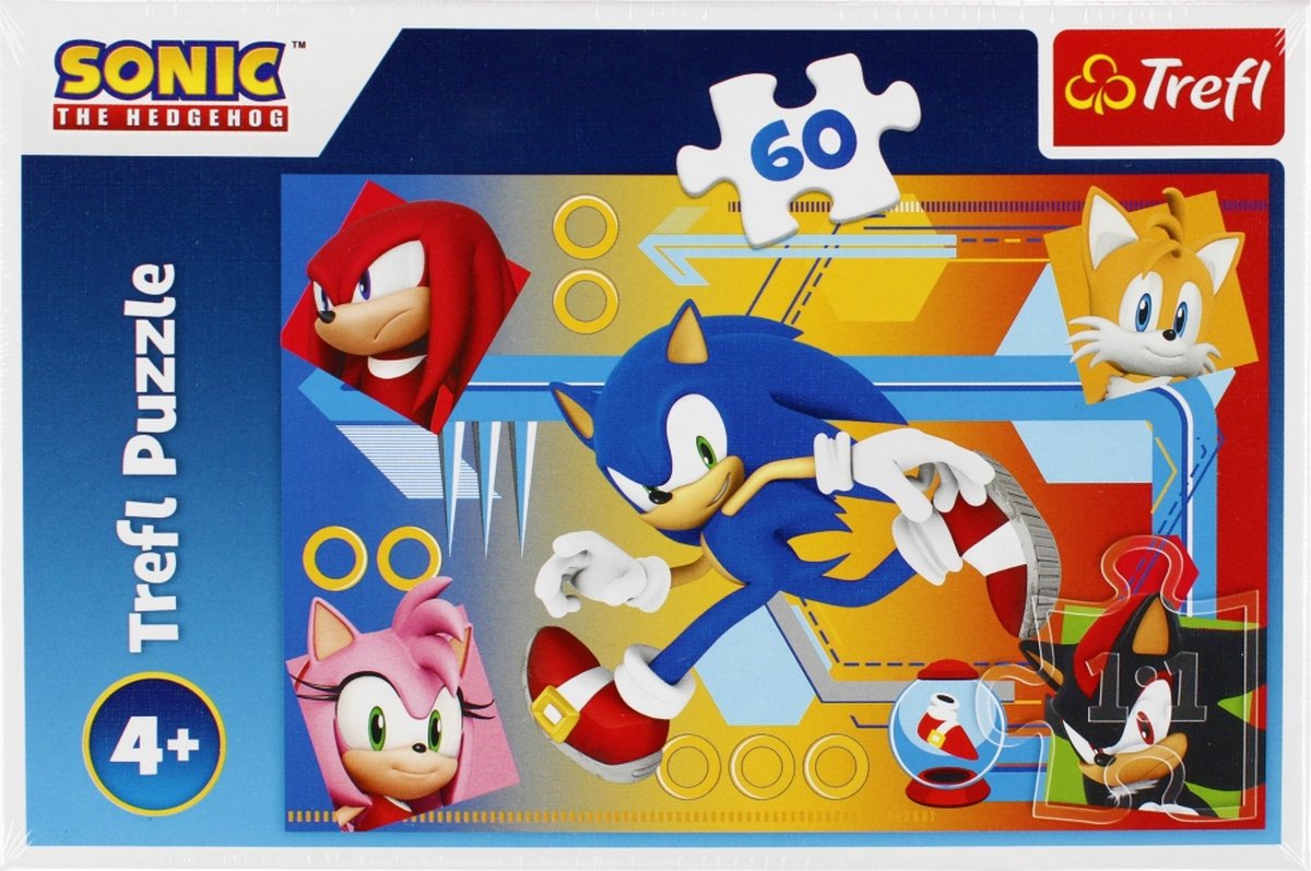 Puzzle Trefl - Sonic le hérisson - 60 pièces - puzzle coloré.