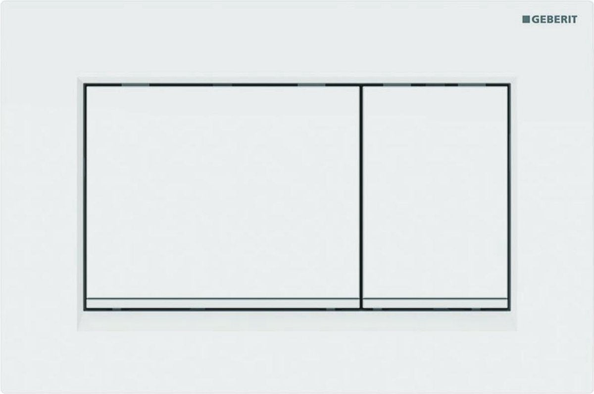 Plaque de commande Geberit sigma30, 2 boutons : blanc, verre blanc