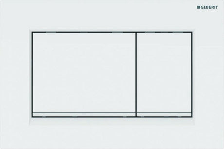 Plaque de commande Geberit sigma30, 2 boutons : blanc, verre blanc