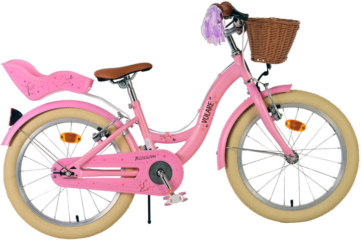 Volare Blossom Children's Bicycle - Girls - 18 pouces - Pink - Deux freins à main