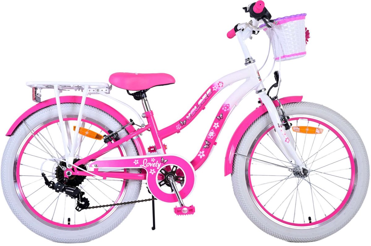 Vélo pour enfants Volare Lovely - Filles - 20 pouces - Rose - 7 vitesses