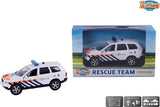 Voiture de police à tirer 2 jeux avec lumière et son 11 cm blanc