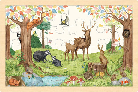 Puzzle en bois Goki dans la forêt, 24 pcs.