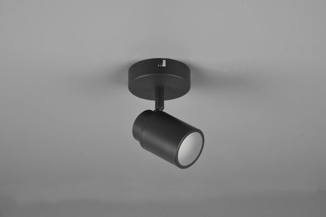 Trio angelo - spot - noir mat - excl. 1x gu10 3 w - montage mural et plafond - éclairage salle de bain