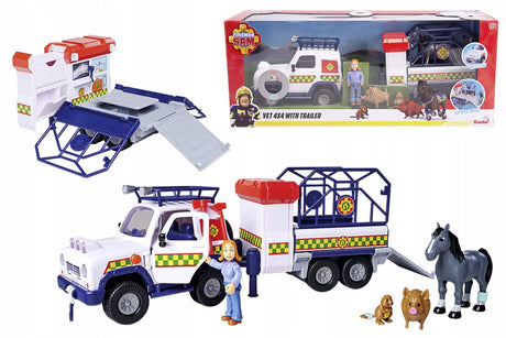 Simba strażak sam ambulance animale avec remorque - jouet