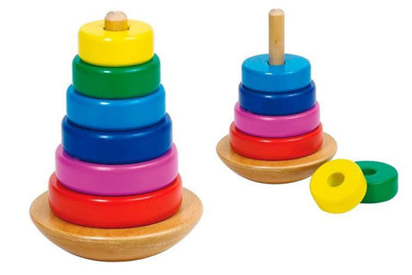 Tour d'empilage Goki h12cm, 8 pièces, en bois, 2+