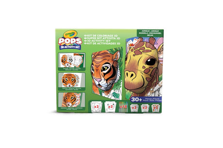 Crayola - pops - forfait passe-temps - super set d'activités 3D pour enfants - thème jungle - 6 sujets