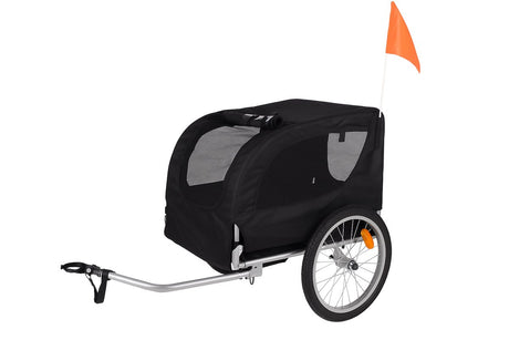 Remorque à vélo Flamingo Tybalt – noir, 76 × 57 × 65,5 cm | adapté au vélo e-bike