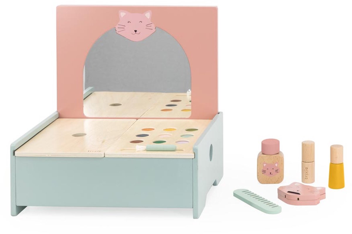 Table de maquillage en bois Trixie - jouets éducatifs - jouets en bois - jeu de simulation
