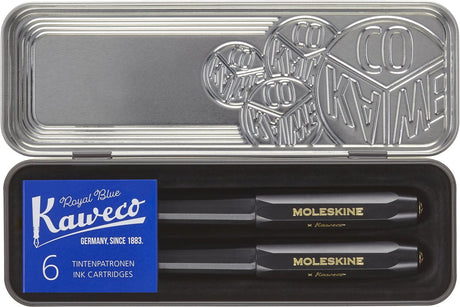 Moleskine x Kaweco ensemble de stylos, stylo plume stylo à bille moyen 1,0 mm, noir