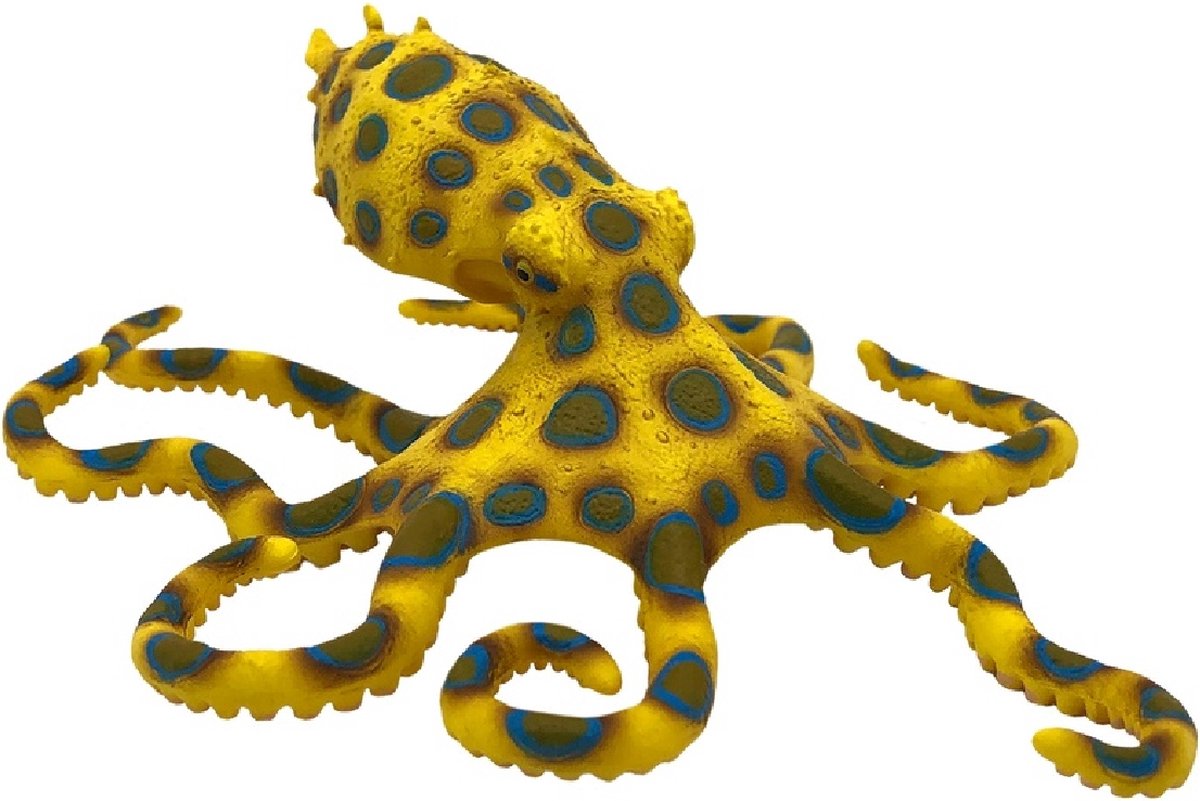 Bullyland 67510 – figurine de jeu et figurine de collection Poulpe aux anneaux bleus – env. 4,5 cm – Design réaliste et détaillé – Idéal comme figurine de jeu éducative et petit cadeau pour les enfants à partir de 3 ans.