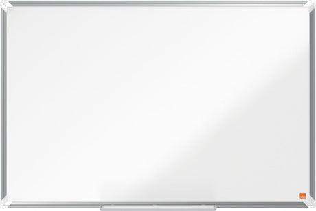 Tableau blanc magnétique émaillé Nobo premium plus - avec plumier - avec marqueur pour tableau blanc - 900x600mm
