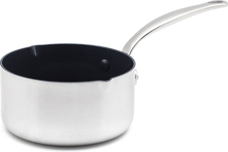 Greenpan barcelona evershine casserole 16cm - 1,5l - revêtement antiadhésif sans PFA - casserole induction - poêle en céramique - passe au four jusqu'à 220°c - sans couvercle - argent