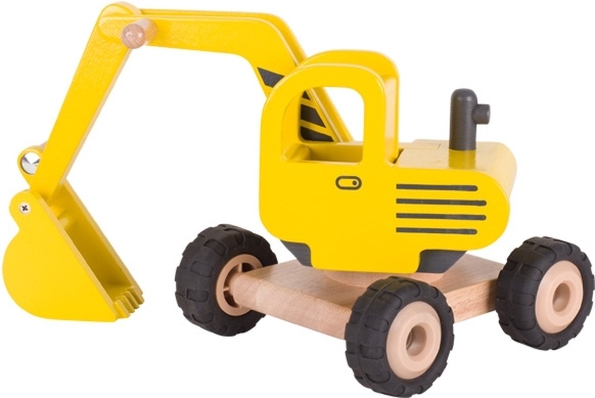 Goki Excavateur en bois jaune