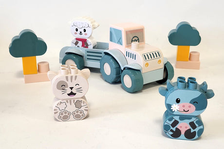 Abrick ecoiffier bébé mon premier tracteur avec des animaux rigolos, 25 pcs.