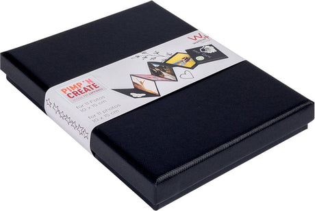 Walther fb-098-b boîte leporello pac - format 12 x 16,5 x 2 cm - 11 photos 10x15 cm - noir
